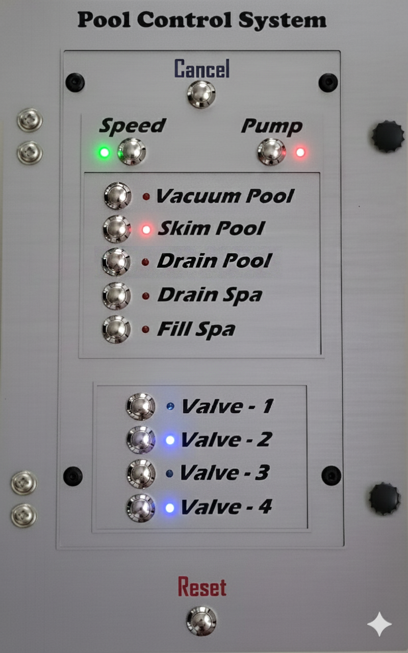 Pool Control System Physical Panel