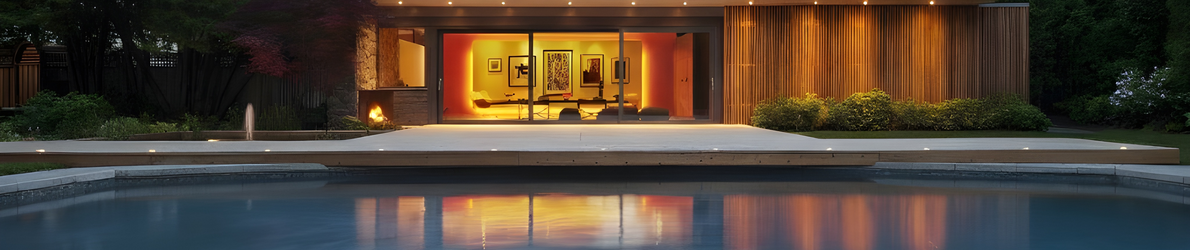 Luxury pool at sunset